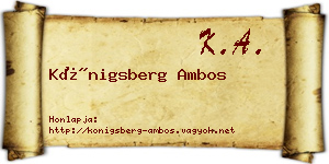 Königsberg Ambos névjegykártya
